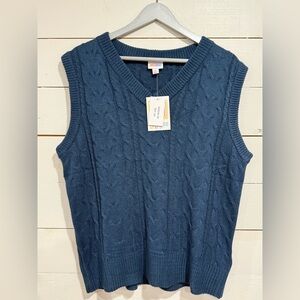 LuLaRoe Women's Navy V-Neck Sweater Vest